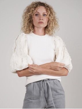 Sea New York Everleigh Cream Combo Sweater Size S